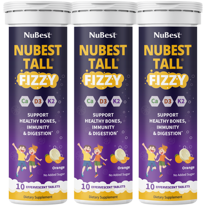 NuBest Tall Fizzy, Effervescent Tablets for Ages 4+, Orange Flavor, 10 Servings by NuBest Nutrition®