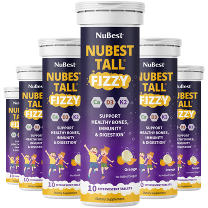 NuBest Tall Fizzy, Effervescent Tablets for Ages 4+, Orange Flavor, 10 Servings by NuBest Nutrition®