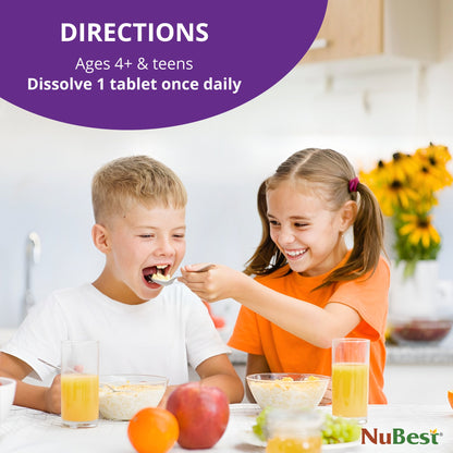 NuBest Tall Fizzy, Effervescent Tablets for Ages 4+, Orange Flavor, 10 Servings by NuBest Nutrition®