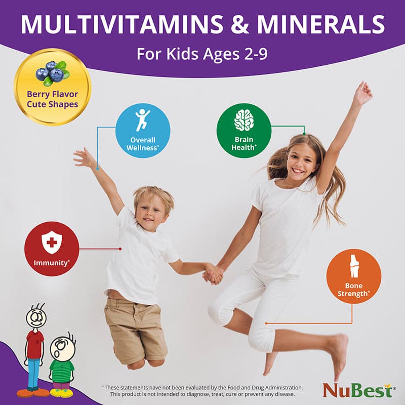 NuBest Tall Kids, Multivitamins, Berry Flavor, Ages 2-9, 60 Chewables by NuBest Nutrition®