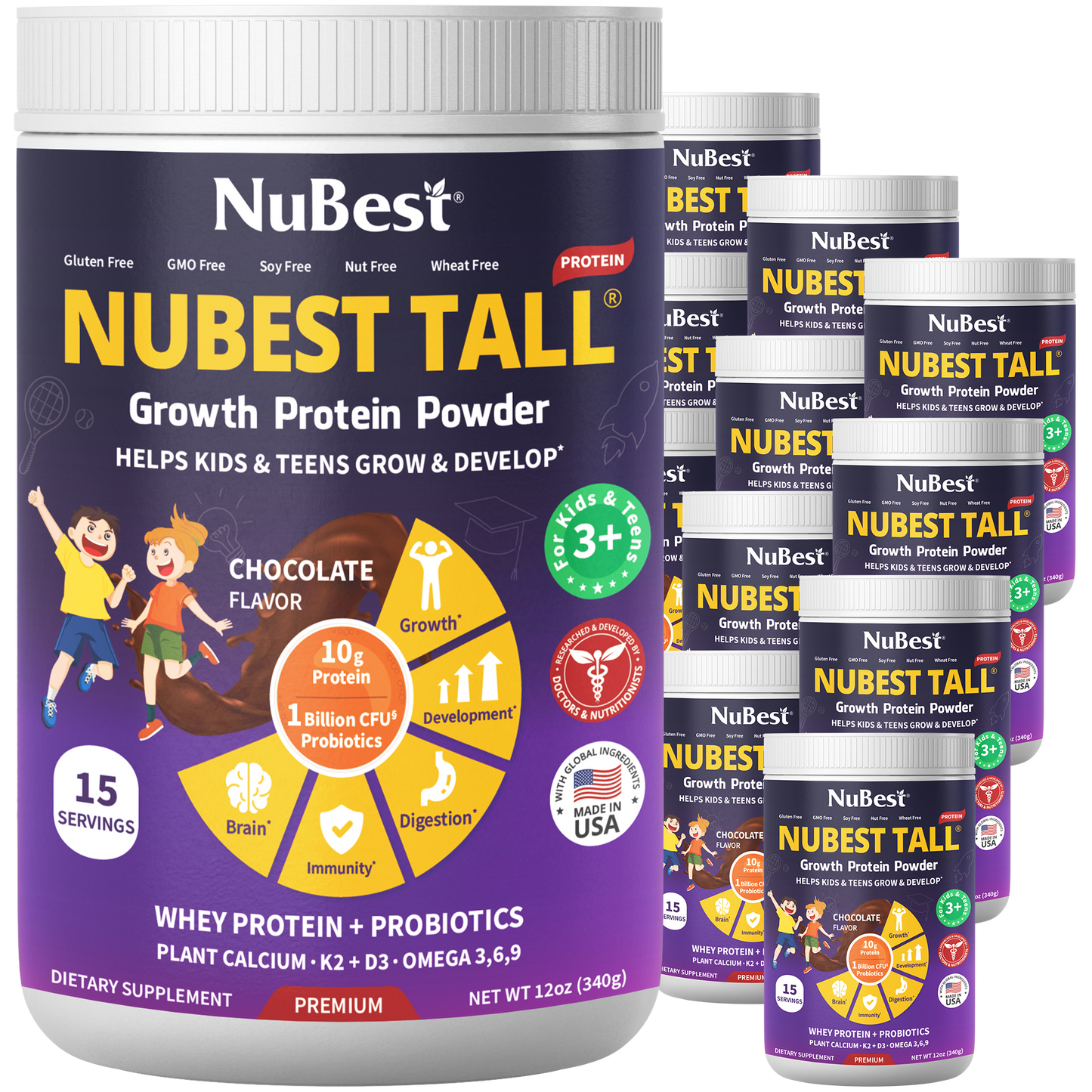 NuBest Tall Protein, Chocolate Shake, 15 servings by NuBest Nutrition®