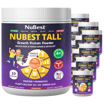 NuBest Tall Protein Vanilla Shake for Kids Ages 4+, 10 Vegan Servings by NuBest Nutrition®