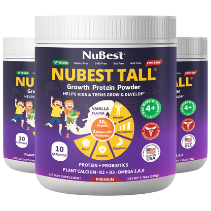 NuBest Tall Protein Vanilla Shake for Kids Ages 4+, 10 Vegan Servings by NuBest Nutrition®