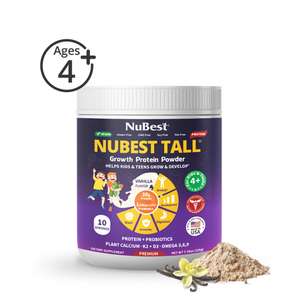 NuBest Tall Protein Vanilla Shake for Kids Ages 4+, 10 Vegan Servings by NuBest Nutrition®