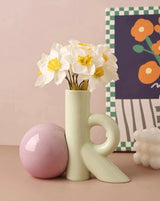 OK Ceramic Bud Vase - Handmade Dopamine Decorative Flower Vase