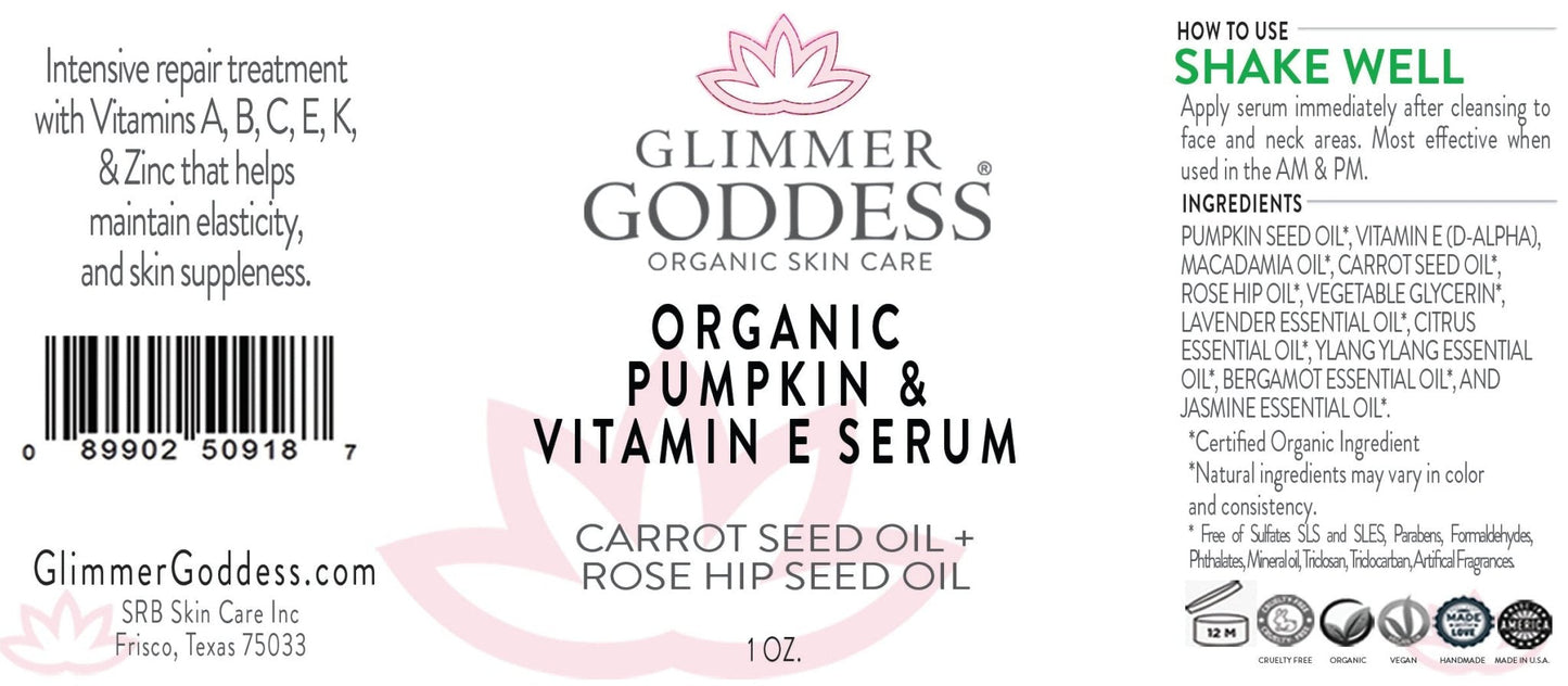 Organic Pumpkin Serum with Collagen Boosting Vitamin E Instant Glow Treatment