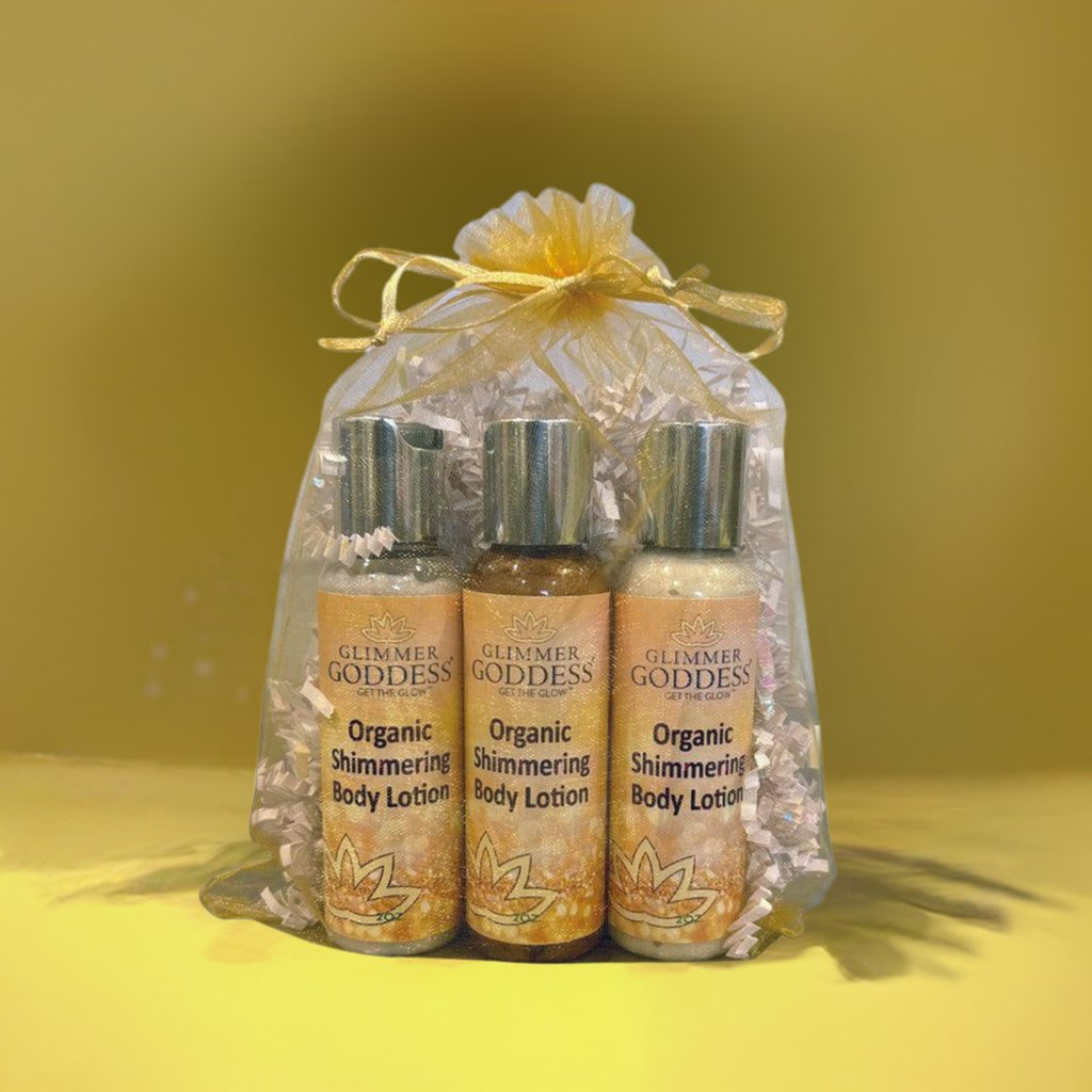 Organic Shimmer Body Lotion Travel Size Gift Set