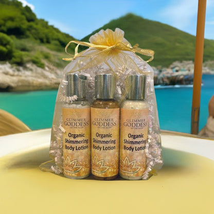 Organic Shimmer Body Lotion Travel Size Gift Set