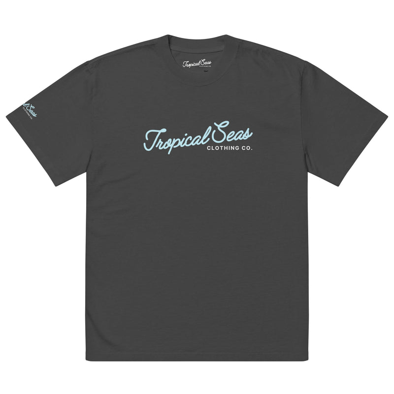 Oversized Tropical Seas Printed Faded T-shirt