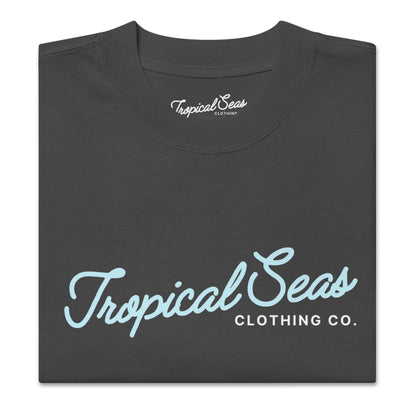 Oversized Tropical Seas Printed Faded T-shirt