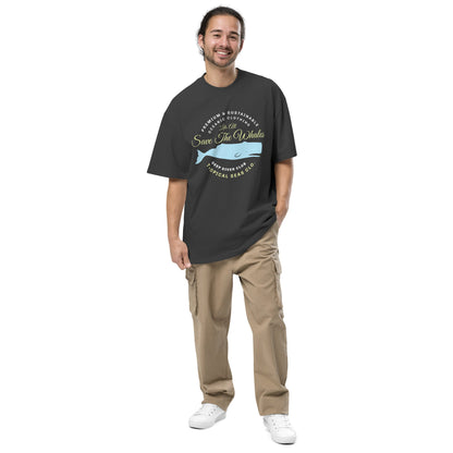 Oversized faded Lets Save the Whales t-shirt