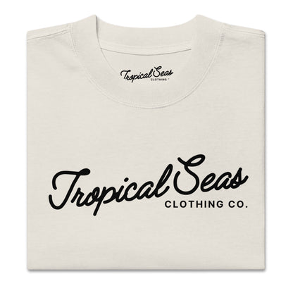 Oversized Tropical Seas Printed Faded T-shirt