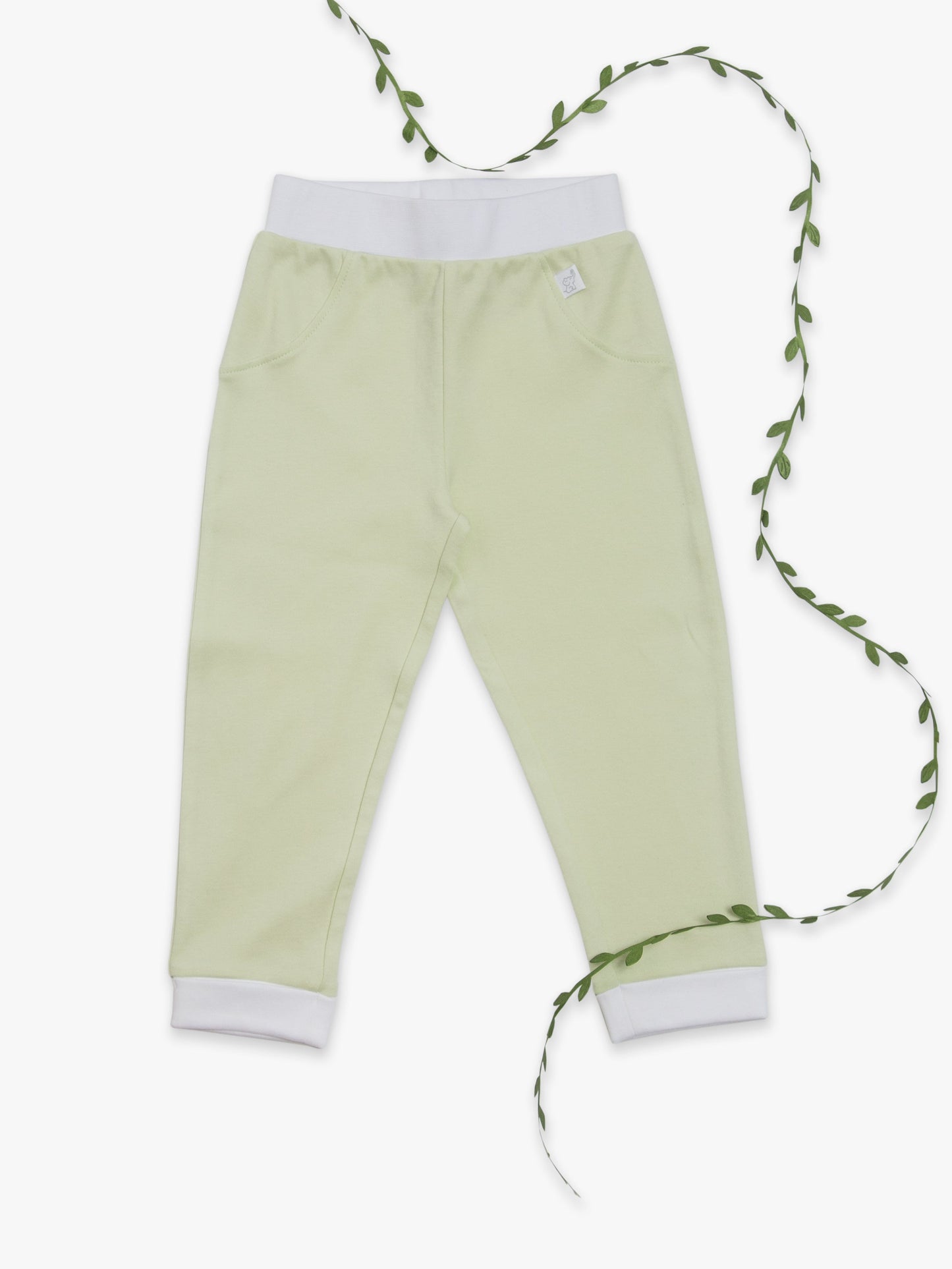 Organic Cotton Jogger Pants - Green by Little Moy