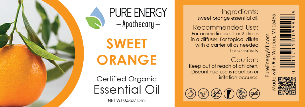 Essential Oil - Sweet Orange 15ml (0.5oz) by Pure Energy Apothecary