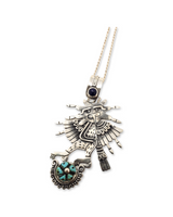 Hawk Turquoise Peyote Pendant