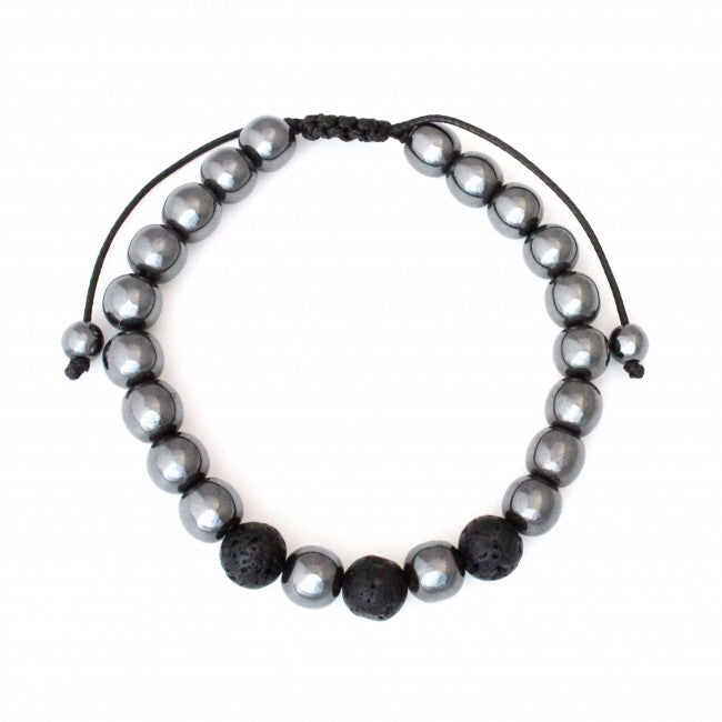 Hematite Adjustable Aromatherapy Bracelet