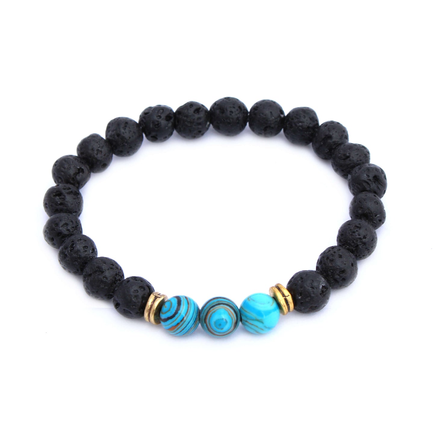 Striped Turquoise Aromatherapy Bracelet