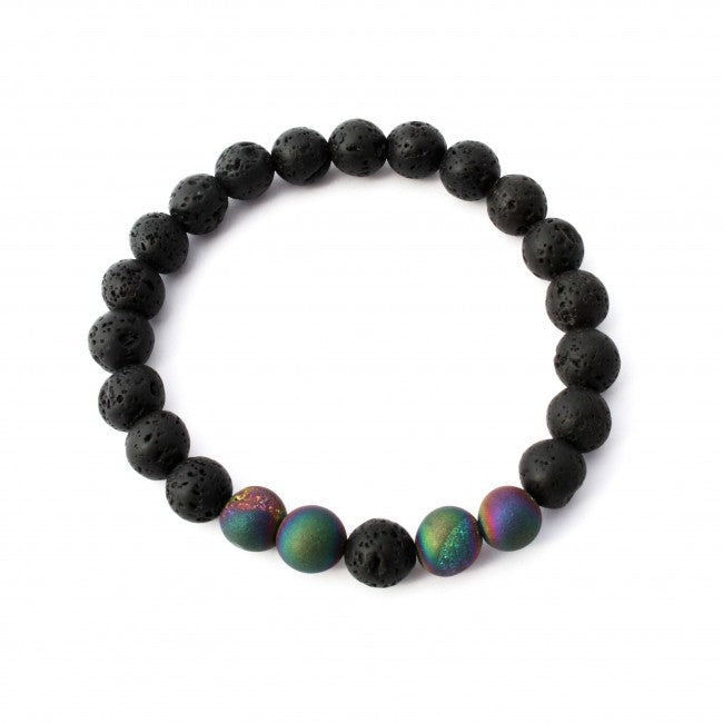 Rainbow Aura Quartz Aromatherapy Bracelet