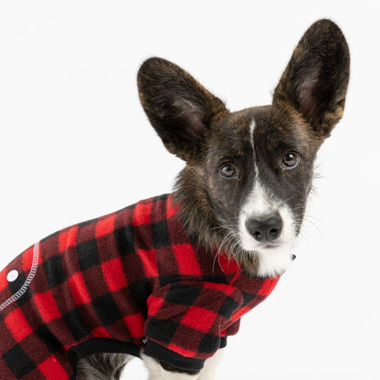 Plaid Dog Pajama - Red