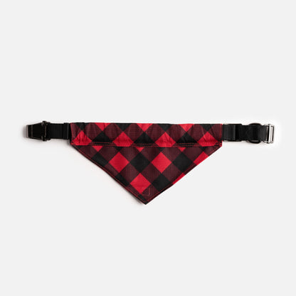 Poplin Bandana Dog Collar - Red Plaid