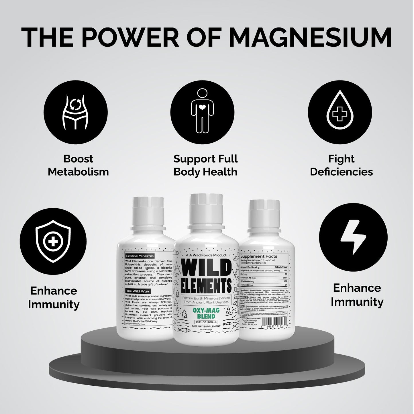 Oxy-Mag: Oxygen & Magnesium Minerals Blend - Case of SIX by Wild Foods