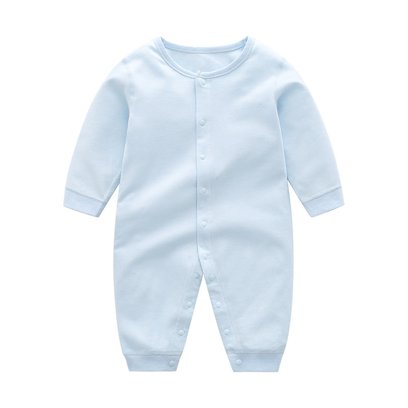 Baby Solid Color Full Button Front Design Organic Cotton Jumpsuit by MyKids-USA™