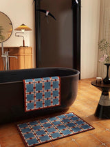 Retro Geometry Diatomite Bath Mat, Absorbent, Quick Drying & Anti-slip