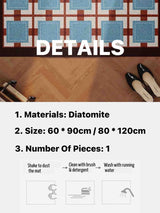 Retro Geometry Diatomite Bath Mat, Absorbent, Quick Drying & Anti-slip