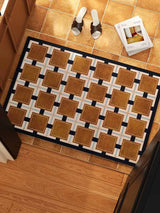 Retro Geometry Diatomite Bath Mat, Absorbent, Quick Drying & Anti-slip