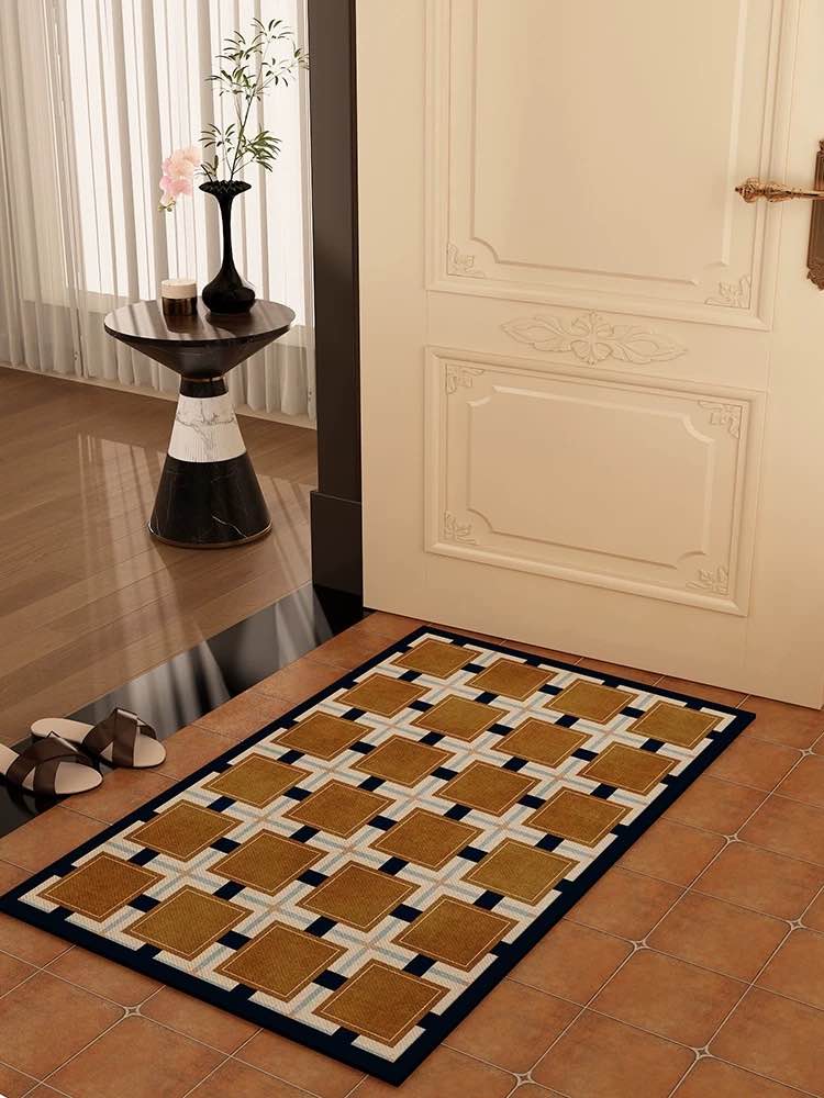 Retro Geometry Diatomite Bath Mat, Absorbent, Quick Drying & Anti-slip