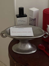 Retro Silver Footed Decorative Tray For Fruits Or Accessories