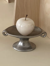 Retro Silver Footed Decorative Tray For Fruits Or Accessories