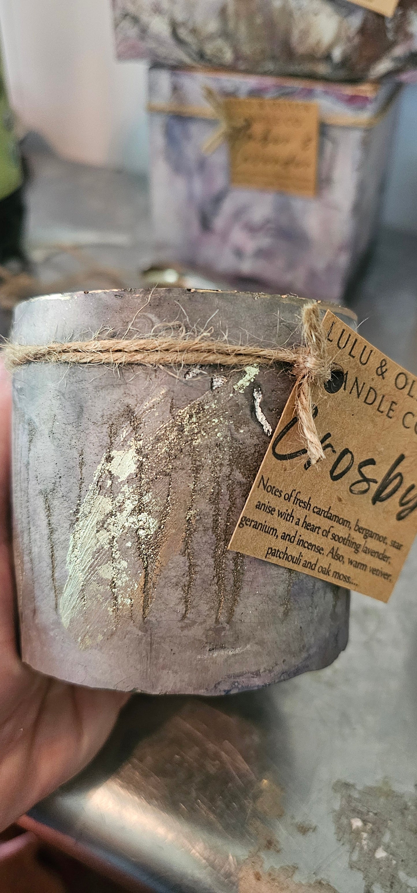 Signature Concrete Candle - Cylinder Handpainted Concrete Candle