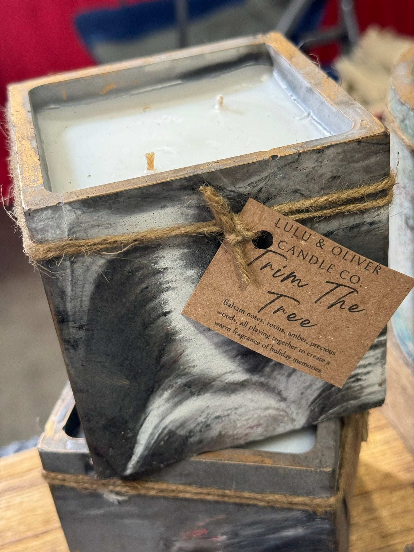 Signature Concrete Candle - XL Square Handpainted Concrete Candle