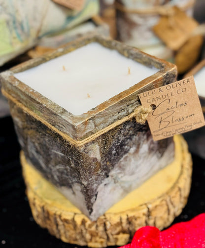 Signature Concrete Candle - XL Square Handpainted Concrete Candle