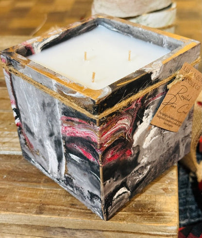 Signature Concrete Candle - XL Square Handpainted Concrete Candle