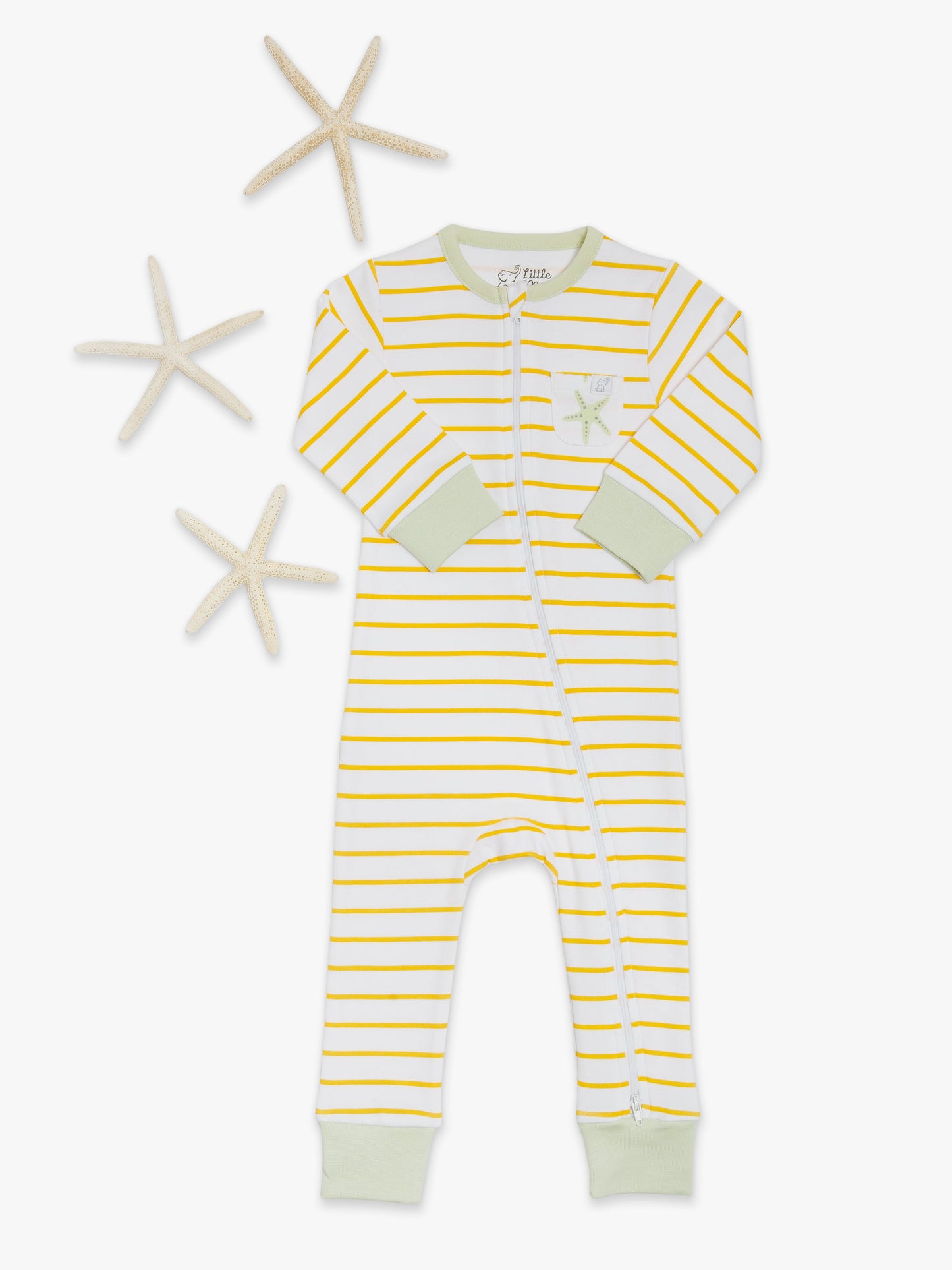 Organic Cotton Romper - Orange Stripes by Little Moy