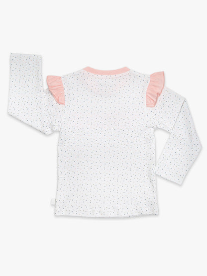 Organic Cotton Ruffled Tee - Polka dot by Little Moy