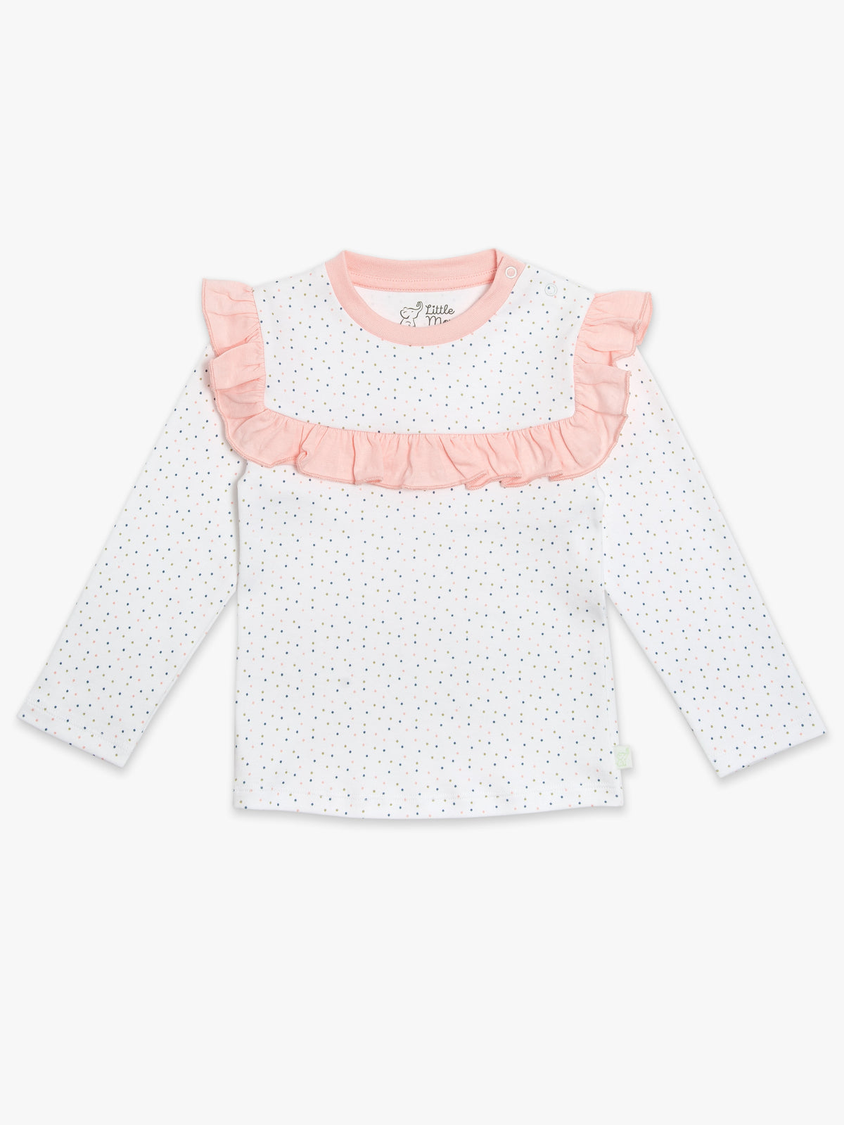 Organic Cotton Ruffled Tee - Polka dot by Little Moy