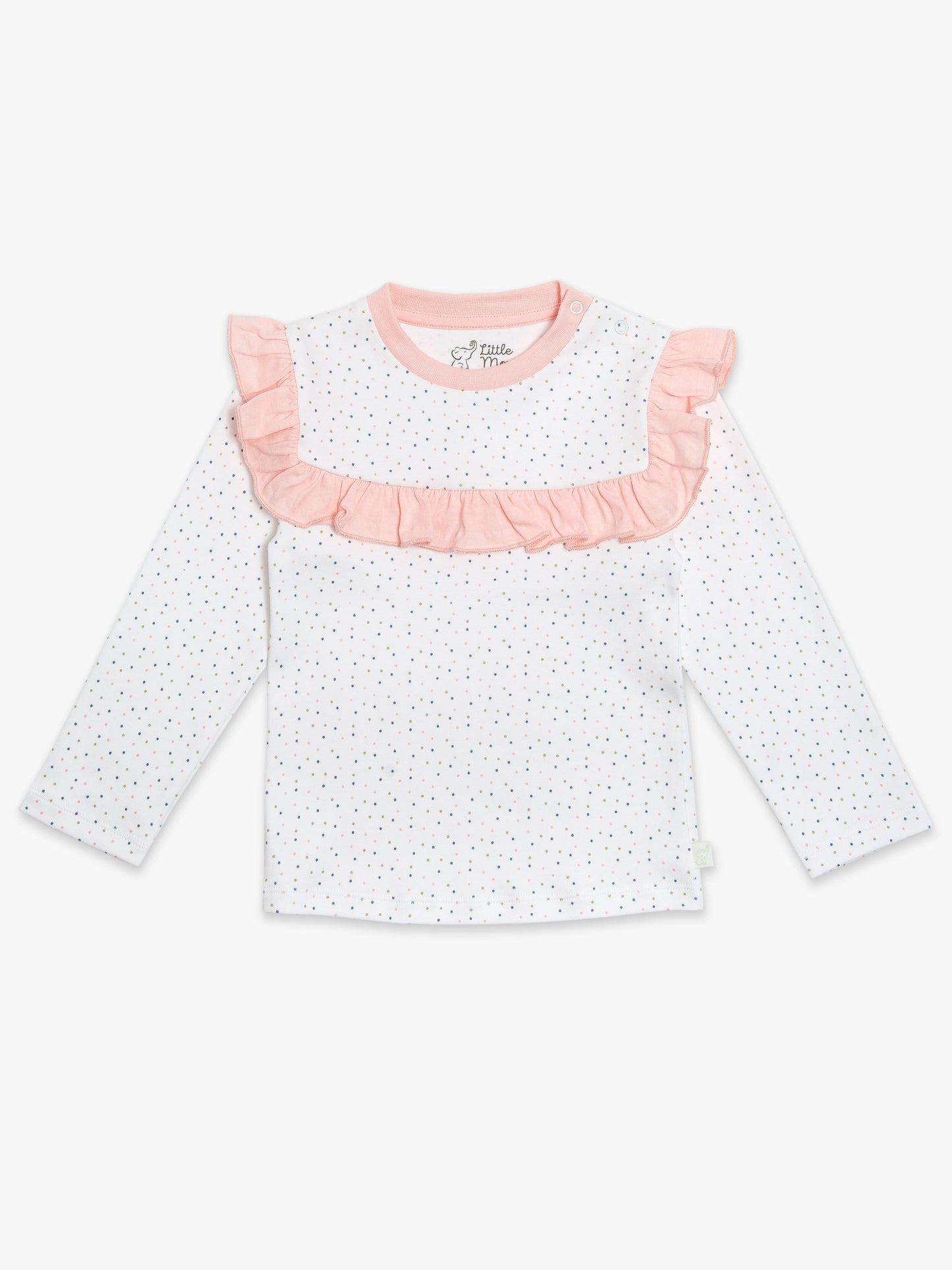 Organic Cotton Ruffled Tee - Polka dot by Little Moy