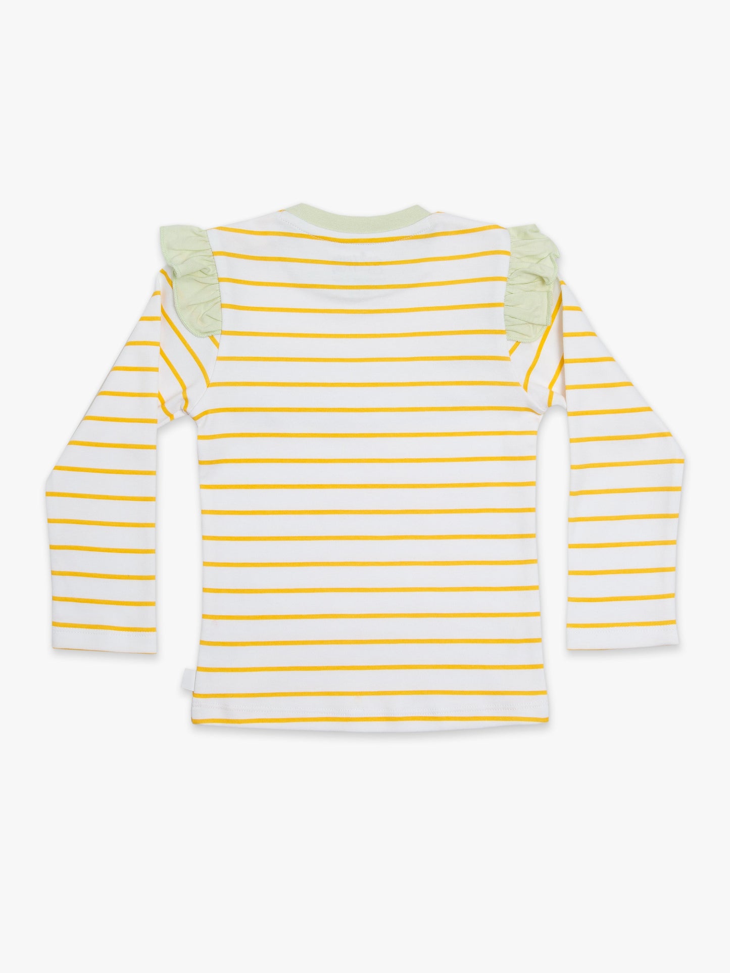 Organic Cotton Ruffled Tee - Orange Stripes by Little Moy