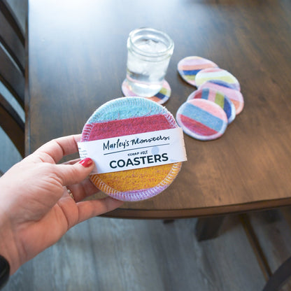 Scrap Felt Coasters: 6-Pack