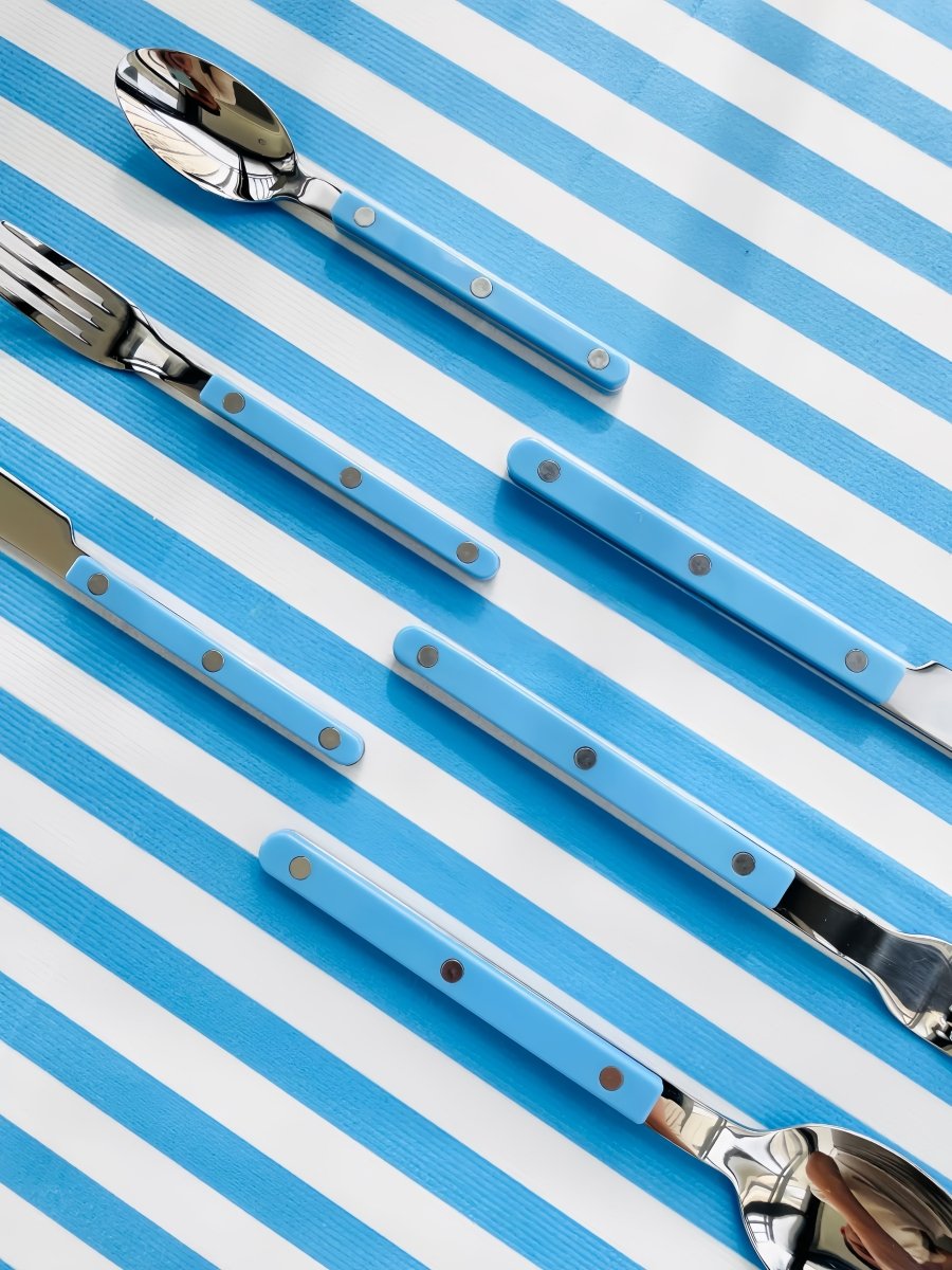 Set Of 10 Dopamine Stainless Steel Rivet Flatware, Contemporary Bistrot Style Cutlery