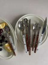 Set Of 10 Pcs Modern Nebula Cutlery, Bistrot Style Rivet Flatware Set