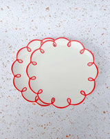 Set of 2 Cloud Ceramic Dinner Plates - Cute Whimsical Eclectic Dinnerware Set