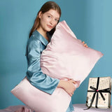 Silky Gift Box: 6A Grade 100% Organic Mulberry Silk Pillowcase Set of 2 Pcs - 30 Momme, Pure Silk on Both Sides