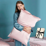 Silky Gift Box: 6A Grade 100% Organic Mulberry Silk Pillowcase Set of 2 Pcs - 30 Momme, Pure Silk on Both Sides