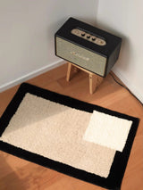 Soft Contemporary Abstract Geometric Bath Rug, Absorbent, Anti-slippery Mat