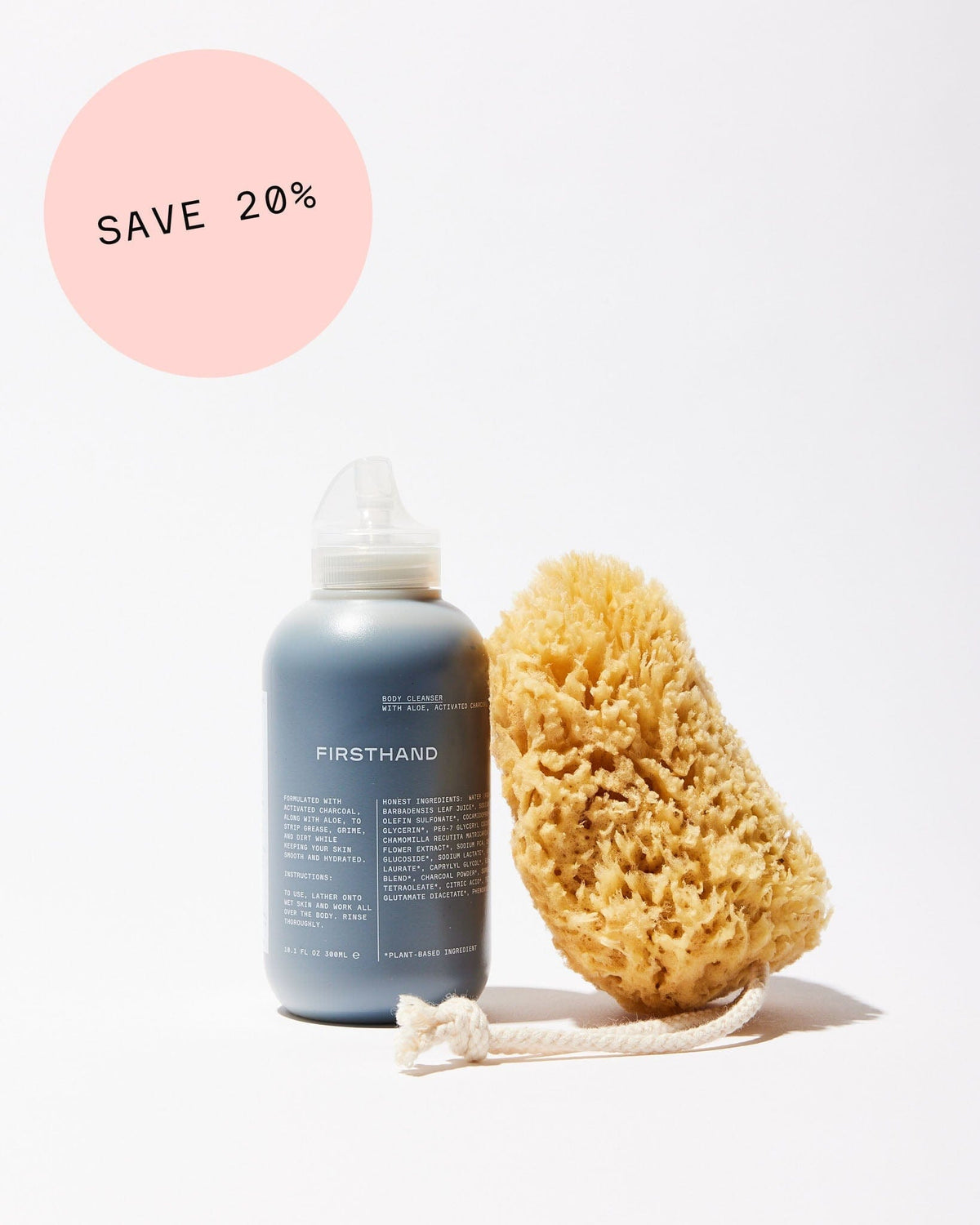 The Clean Body Set: Body Cleanser + Natural Sponge by Firsthand Supply