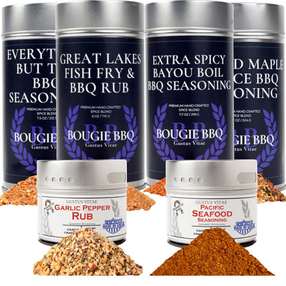 Superb For Seafood | Complete 6 Pack Collection | Gourmet Seasonings and Rubs For Fish & Seafood by Gustus Vitae